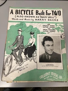 Sheet Music A Bicycle Built For Two 1935 Free Shipping - Picture 1 of 1