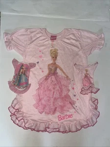1990s Barbie Vintage Girls Night Gown Mattel Pink Pajamas Size S (4/5) + 2 Doll - Picture 1 of 9