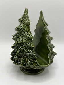Ceramic Christmas Tree Napkin or Card Holder 7" Holland Mold Green Vintage - Picture 1 of 14