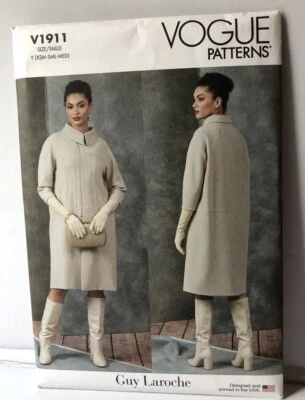 Vogue  V1911 Designer Guy Laroche Loose Fitting Coat Pattern Sizes XSM-MED NEW - Image 1 of 2