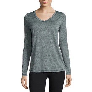 Xersion Long-Sleeve Mélange Tee Size S New Medium Heather Grey - Picture 1 of 1