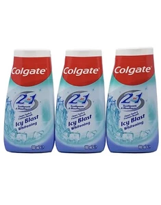 3 x Colgate Icy Blast 2 in 1 Whitening Toothpaste and Mouthwash 3.38 fl.oz - Picture 1 of 5