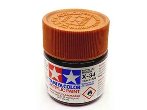 Tamiya Acrylic Colors 3/4 oz Bottle Metallic Brown 81034 - Picture 1 of 1