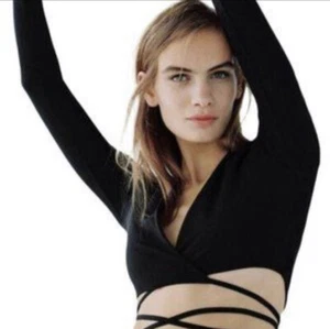 Zara Black Faux Wrap Tie Waist Crop Top/Shirt. Sz S. NWT! - Picture 1 of 13