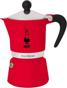 Bialetti Rainbow Stovetop Moka Pot 3 Cups Aluminium Espresso Maker, Red - Picture 1 of 19