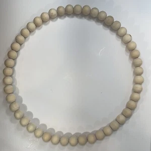 Farmhouse Wood Beaded Wreath Base, 14" Rustic Bead Ring for DIY Craft and Decor - Picture 1 of 3