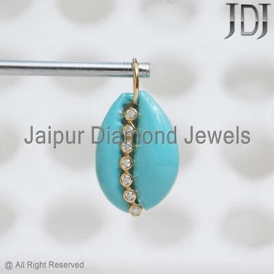 Colgante de oro con dije personalizado de oro amarillo sólido de 14 k de diamantes blancos reales Foto 1 de 4