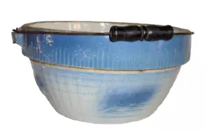 Vintage Stoneware Mixing Bowl ~ Bail Handle ~ Daisy & Lattice Design - Picture 1 of 15