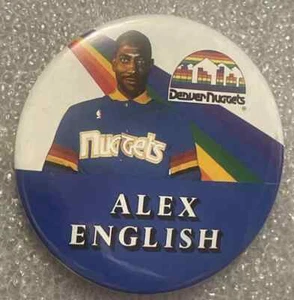 Vintage Rare - Alex English - Dever Nuggets NBA Basketball - Pinback Button - Picture 1 of 5