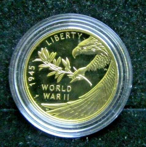 2020-W $25 PROOF WWII 75TH ANNIVERSAY 1/2 OUNCE 99.99% GOLD COMEMMORATIVE IN OGP Cover