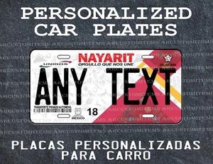 PLACA NAYARIT COCHE/ CUSTOM PLATE NAYARIT STATE/ PLACAS DECORATIVAS NAYARIT - Picture 1 of 5