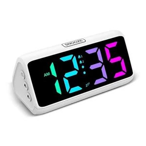 Loud Alarm Clock for Heavy Sleepers RGB Alarm Clocks for Bedrooms Seniors Kid... - Picture 1 of 8