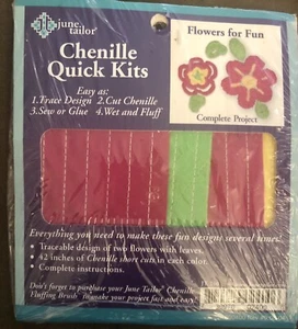 June Tailor Chenille Quick Kits Flowers for Fun Complete Project Craft Kit NEW - Picture 1 of 5