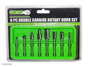 GRIP CARBIDE BURR SET – double cut burrs, metal grinding bits, rotary file tool - Picture 1 of 1