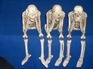 See Speak Hear No Evil Skeleton Shelf Sitters Resin - Picture 1 of 3