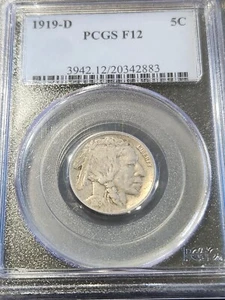 1919 D 5C 🦬Buffalo Nickel PCGS Graded Fine * Nice Coin * - Picture 1 of 4
