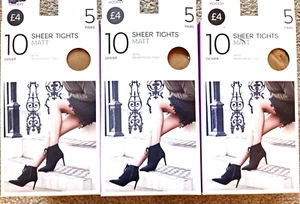 15 Pairs Job Lot 10 Denier Sheer M&S Matt Tights Natural Tan X-Large FREE POST - Picture 1 of 3