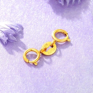New Au750 Pure 18K Yellow Gold Double Spring Clasp / For Bracelet or Necklace - Picture 1 of 9