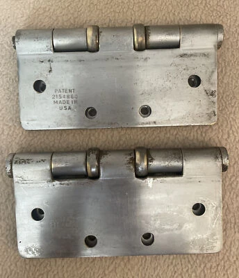"Par de bisagras vintage de acero inoxidable Stanley **de alta resistencia 4-1/2" x 4""" Foto 1 de 4