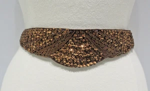 Milor Brown Bead & Sequence Hook Closure Belt Lot 2056 lisasfinds - Picture 1 of 16
