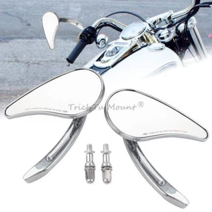 Motorcycle Chrome Rear View Mirrors fit for Harley Touring Electra Street Glide - Picture 1 of 22