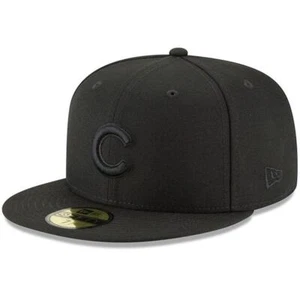 Chicago Cubs New Era 5950 Fitted Hat - Black/Black - Picture 1 of 1