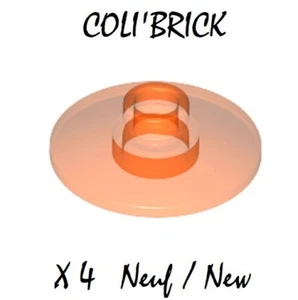 lego 4740 - 4x Disque Parabole / Dish 2x2 inverted Radar Trans Neon orange Neuf - Imagen 1 de 1