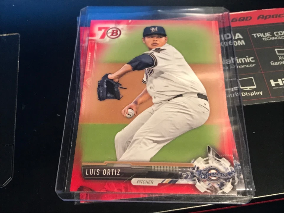 LUIS ORTIZ 2017 BOWMAN PROSPECTS 70TH RED BREWERS! - Image 1 of 1