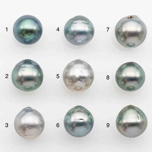 10-11mm Tahitian Pearl with High Luster and Natural Color in Silver Blue with M - Picture 1 of 30