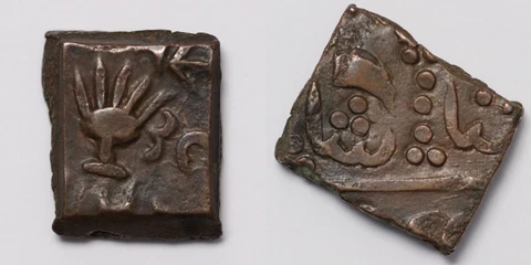 India Princely States Lunavada Paisa (ca.1885) Open Hand KM# 8 Copper Coin Cover