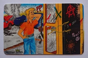 Telefonkarte Telefonwertkarte Sammelkarte 12 DM Telefonzelle Vandalismus Comic - Picture 1 of 2