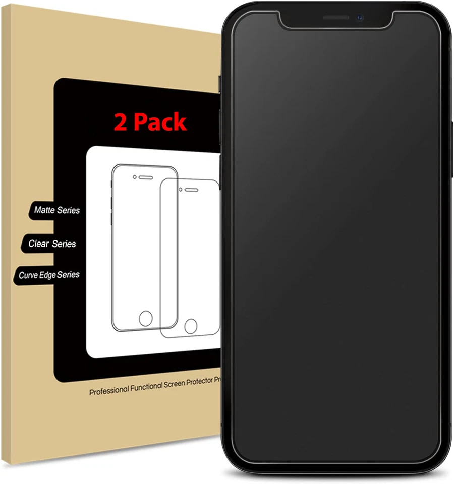 2 X матовое стекло протектор экрана для iPhone 15 14 13 12 11 Pro Max Plus X XR 8 7 - Изображение 1 из 1