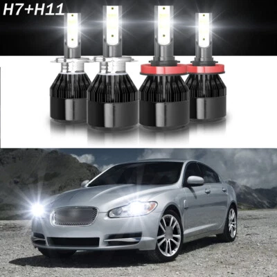 For Jaguar XF 2009-2011 4x H7 H11 6000K LED Headlight Combo Bulbs Kit Hi-Lo Beam - Image 1 of 4