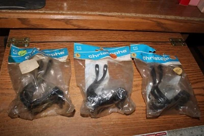 NOS Ladies Christophe Toe Clips Road Bike Pedals France Black Resin Small - Image 1 of 4