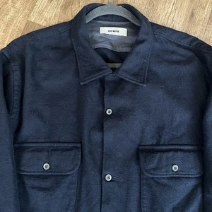 Buck Mason Felted Wool Blend Field Shirt Men’s Size XXL Midnight Navy Button Up - Picture 1 of 14
