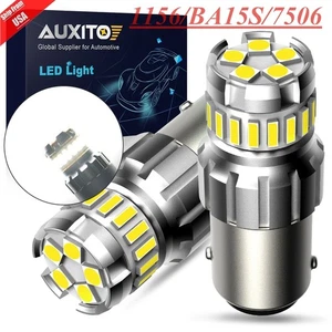 AUXITO 1156 1159 1259 LED Backup Reverse Turn Light Bulbs 6000K White 2F2 Series - Picture 1 of 26