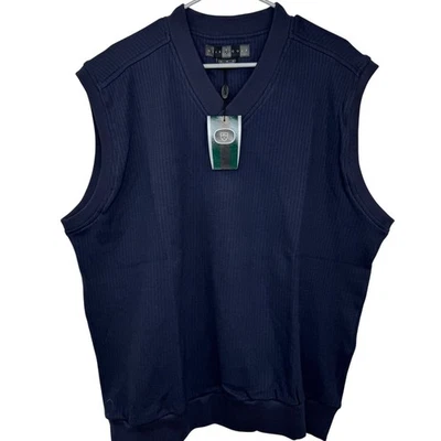 Nuevo Nike Golf Swoosh Azul Marino Acanalado Cuello en V Chaleco Para Hombre Talla XL Foto 1 de 4