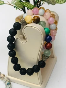 100% Natur Edelstein 7mChakra Perlen Armband 10mm Dehnbar - Bild 1 von 14