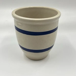Robinson Ransbottom Roseville Crock Blue Stripe 1 Qt Jar Stoneware Vintage #1 - Picture 1 of 7
