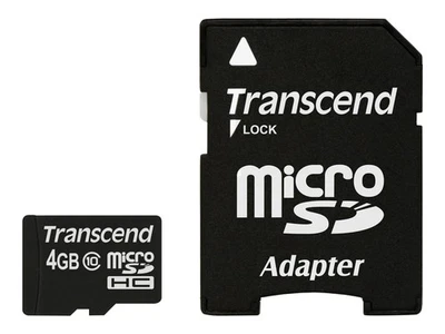 Transcend TS4GUSDHC10 4 GB MicroSDHC Classe 10 NAND 90 MB/s Nero microSDXC/SDHC - Immagine 1 di 2