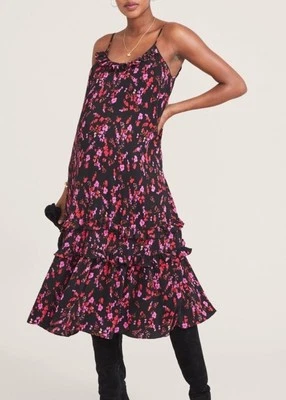 Hatch 0 Maternity Black Pink Falling Bouquet Yuni Dress - Image 1 of 4