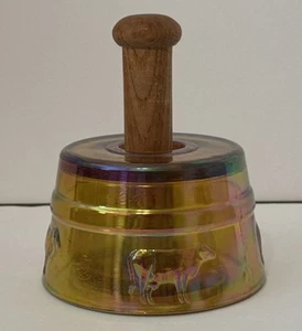EXTREMELY RARE Carnival Glass Cow Butter Mold / Press Vintage Antique HTF - Picture 1 of 6