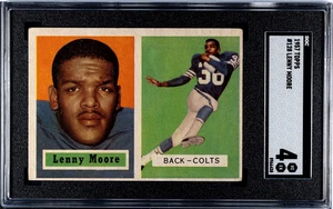 1957 Topps #128 Lenny Moore Rookie SGC 4 carte calcio vintage HOF RC - Foto 1 di 2