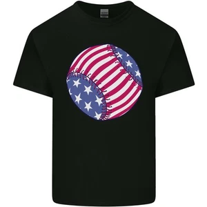 Baseball USA Stars and Stripes American Flag Kids T-Shirt Childrens - Picture 1 of 25
