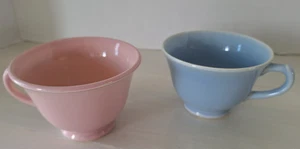 Lu-Ray Pastels Tea Cups 2 pc Blue Pink  Vintage MCM 1938-1961 Plates available - Picture 1 of 5