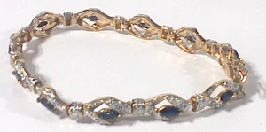 Rose Gold Bracelet w/ Amber Stones 7.5 inches long Locking Clasp LOVELY!! - Picture 1 of 8