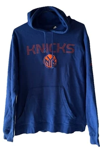 Adidas New York Knicks Orange Blue Hoodie Logo Embroidered Men’s Small - Picture 1 of 6