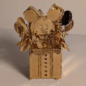 Mickey Mouse Danbury Mint Disney Gold Finished Christmas Present Ornament - Picture 1 of 7
