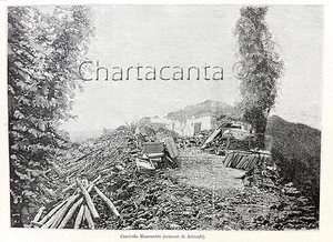 1894 Incisione TERREMOTO SICILIA CONTRADA MAZZASETTE ACIREALE - Imagen 1 de 1