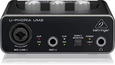 Behringer 2-input 2-output USB audio interface Black 1-Channel UM2 U-PHORIA - Image 1 of 4
